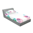 thumbnail image 2 of Ambesonne Abstract Fitted Sheet & Pillow Sham Set, Digital Bridal Flowers, Twin, Multicolor, 2 of 2