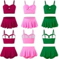 thumbnail image 2 of Traje de baño rosa para niñas 2024, traje de baño Sunny Beach, ropa de playa de verano, traje de baño de algodón sólido sin mangas para niñas pequeñas, 2 piezas, trajes de moda, 2 of 5