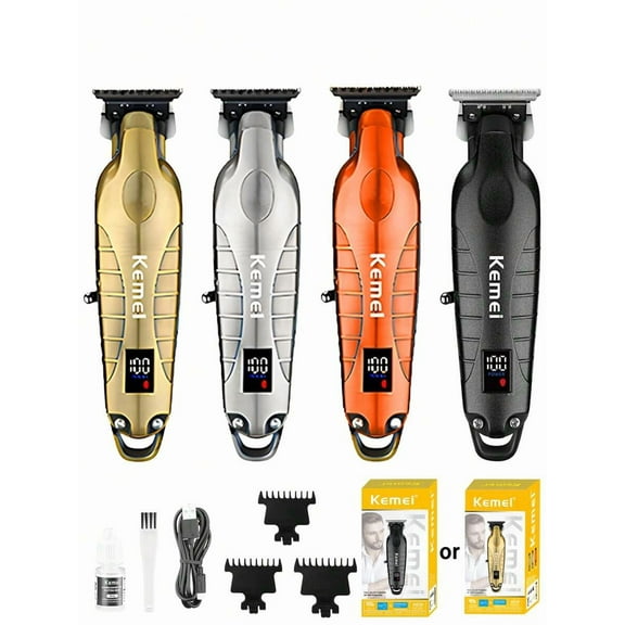 Kemei Kemei KM-2293 Hair Trimmer 0mm Zero Gapped Carving Clipper For Men Professional Haircut Machine Electric Rechargeable Hair Trimming Machine Barber Trimmer Hair Beard Shaver