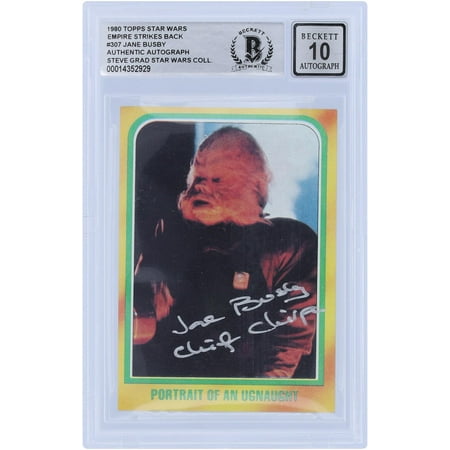 Jane Busby Star Wars Autographed 1980 Topps Empire Strikes Back #307 BGS Authenticated 10 Card with "Ugnaught" Inscription