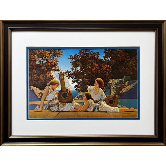 Maxfield Parrish "The Lute Players" NEW CUSTOM FRAMED Art Print Generic