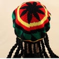 thumbnail image 4 of Rasta Dreadlocks sombrero peluca -reggae de punto Slouchy jamaiquino ganchillo Beanie Hippie tejido elástico gorra negro cabellero Yuyangstore sombrero rasta con largas rastas, 4 of 7