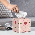 thumbnail image 6 of Sikiie Strawberry Leather Tissue Box Cover Square, tissue box holder, Tissue Box with Bottom Belt-5.2”x5.2”x5.2”, 6 of 7