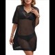 thumbnail image 2 of Vestido de Baño de Crochet Calado para Mujer, Ropa de Playa Informal, Negro, Talla M, 2 of 8