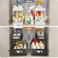 thumbnail image 6 of 2 Pack 21.3IN-Depth Under Sink Organizer with Next-Gen Ball-Bearing Slides,2-Tier Pull Out Cabinet Storage,Height Adjustable Drawer Shelf for Bathroom,Kitchen,Laundry,Cabinet,Pantry-Black, 6 of 16