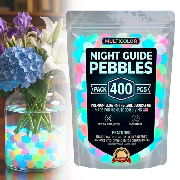 400Pcs Colorful Glow-in-the-Dark Garden Stones, 2026 New Glowing Pebbles for Garden Outdoor, Beautiful Luminous Stepping Stones Glow Rocks for Landscaping Fish Tank Aquarium Walkway Decor
