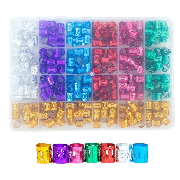 400PCS Hair Braiding & Dreadlocks Accessories Set – Colorful Adjustable Aluminum Hair Jewelry (Rings, Clips, Cuffs) | Unisex Fashion Versatile Hair Decor
