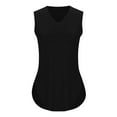 thumbnail image 4 of successthop Summer Tank Tops for Women Tunic Solid Split Curvy Hem Shirts Sleeveless Tees Blouse V Neck Tshirts Loose Fit Pullovers Outfits, 4 of 6
