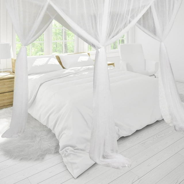 4 postes esquineros para cama, dosel de red, cenefa colgante para cama, decoración de dormitorio de princesa, dosel Universal, cortinas para cama para