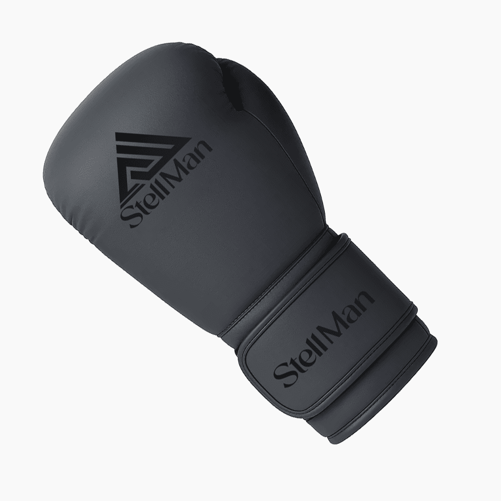 StellMan Black Boxing Gloves for Training Sparring Kickboxing with Wrist Support and Foam Padding