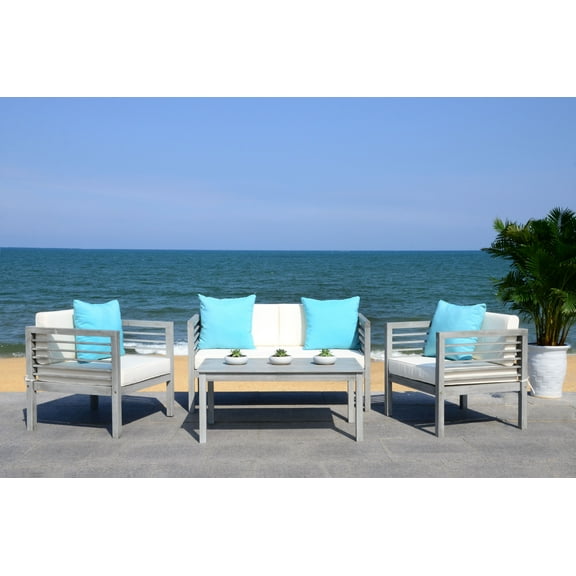 Safavieh Alda 4 Piece Outdoor Set with Accent Pillows