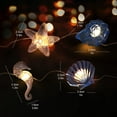 thumbnail image 4 of 2 Set Ocean Themed Marine Life String Lights, 20FT 60LED Seashell Seahorse Conch Starfish Beach Lights, USB Powered with Remote 8 modes, Indoor, Outdoor Decoration for Festival, Party(Warm White), 4 of 10