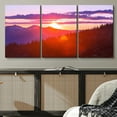 thumbnail image 2 of PixonSign Canvas Print Wall Art Set Purple Sky Sunset in The Forest Nature Wilderness Photography Realism Rustic Landscape Relax/Calm Multicolor Dark for Living Room, Bedroom, Office - 16"x24"x3, 2 of 5