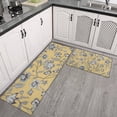 thumbnail image 2 of Pioneer Flower Floral Print Pattern Kitchen Rugs Sets Of 2,Anti Fatigue Kitchen Mat Rugs Non Slip Washable,Decorative Kitchen Floor Mats for Kitchen,Sink,Laundry,17"x30"+17"x47", 2 of 7