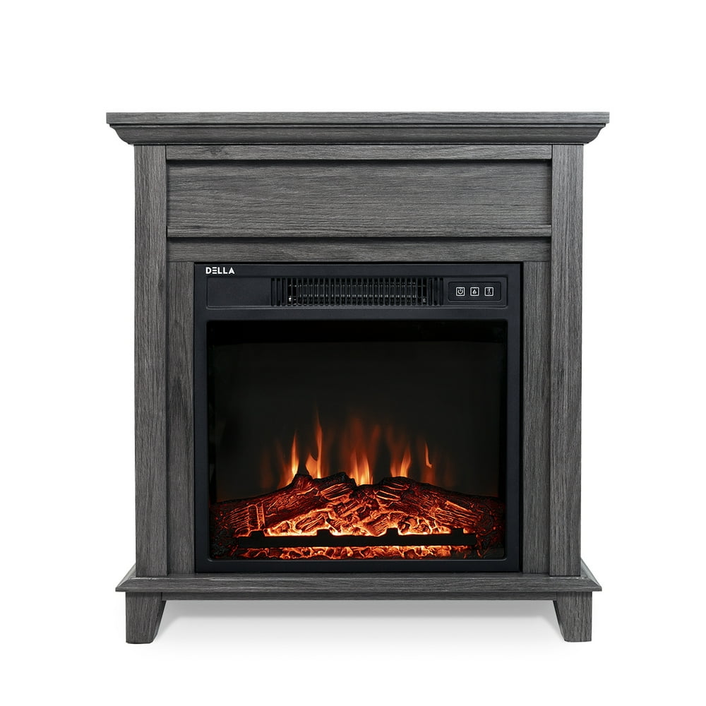 BELLEZE Electric Fireplace Mantel 27" Freestanding Heater with Log