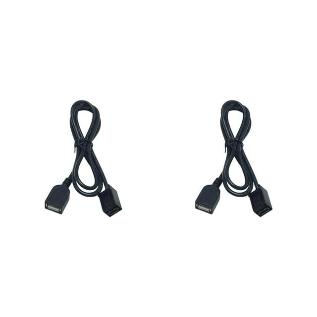 Wweixi Car AUX to USB Adapter Stable Audio Cable Connectors Accessories Replace Part 2Set
