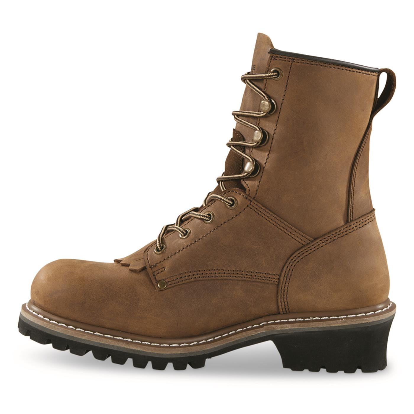Guide Gear G.G. Sawtooth Logger 663155 Leather Boots Men\'s Size 8 D Black Kiltie Guide Gear Men main image 4