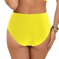 thumbnail image 5 of Zhden Bikini Bottoms for Women Mid Rise Bikini Bottoms Ruched Scrunch Swim Bottom Full Coverage Bathing Suit Bottoms（Yellow,M）, 5 of 9