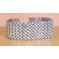 thumbnail image 2 of Heavy Work Silver Plated Cubic Zirconia Big Wide Round Tennis Bracelet Jewellery, 2 of 9