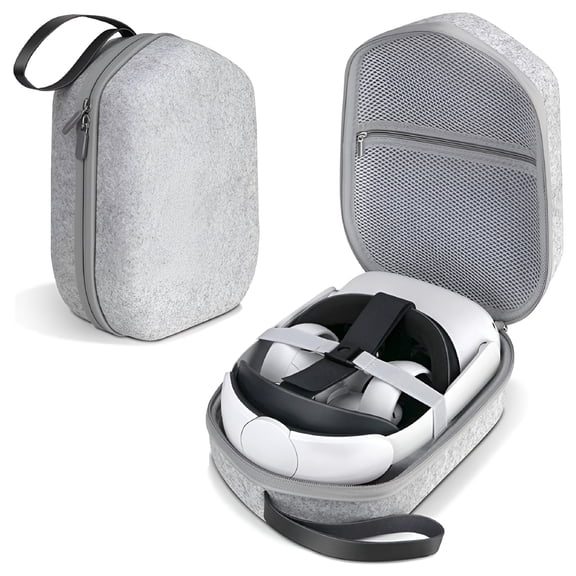GJX Carrying Case for VR Gaming Headset/Touch Controllers Accessories,Hard Case Travel,Anti-Scratch-Grey