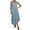 Sky Blue, variant on Women's Sleeveless Asymmetrical Summer Maxi Dress 2025: Flowy Casual with Round Neck, Vertical Buttons & Mesh Detailing Sky Blue XL