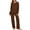 Brown, variant on Censtreet Women's Home Casual Pajamas Set,Fashion Long Sleeve Long Pants Sleepwear,Solid Color Nightwear