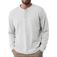 thumbnail image 4 of Henley Neck T-Shirt Men Basic Breathable Men's Long Sleeve Tops Tee Shirts Spring Casual Solid Color Button T Shirts, 4 of 4