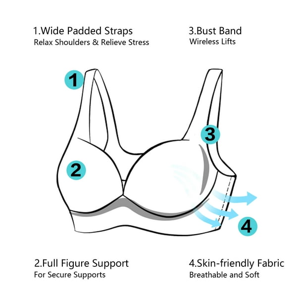 Agnes Orinda Push Up Bras for Women Full Coverage Comfort Wirefree Lift  Lace Front Bra Beige D 42 