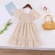 thumbnail image 4 of Vestido sin mangas de cuello redondo para niña, color liso, cuello trompeta, sin mangas, dobladillo con volantes, vestido grande para niña, vestido de poliéster para niña, 4 of 7