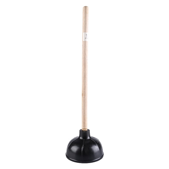 18 Inch Heavy Duty Toilet Plunger, Strong Suction Cup with Wooden Handle, Anti-Clog Drain Cleaner, Effective Unclog Tool for Toilets, Sinks and Bathroom Drains