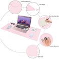 thumbnail image 2 of Desk Pad, Extended Gaming Mouse Pad, XXL Large Mouse Pad, Non-Slip PU Leather Desk Blotter, Waterproof Keyboard Mouse Mat Desk Writing Pad for Work, Game, Office, Home Accessories -Pink, 2 of 5