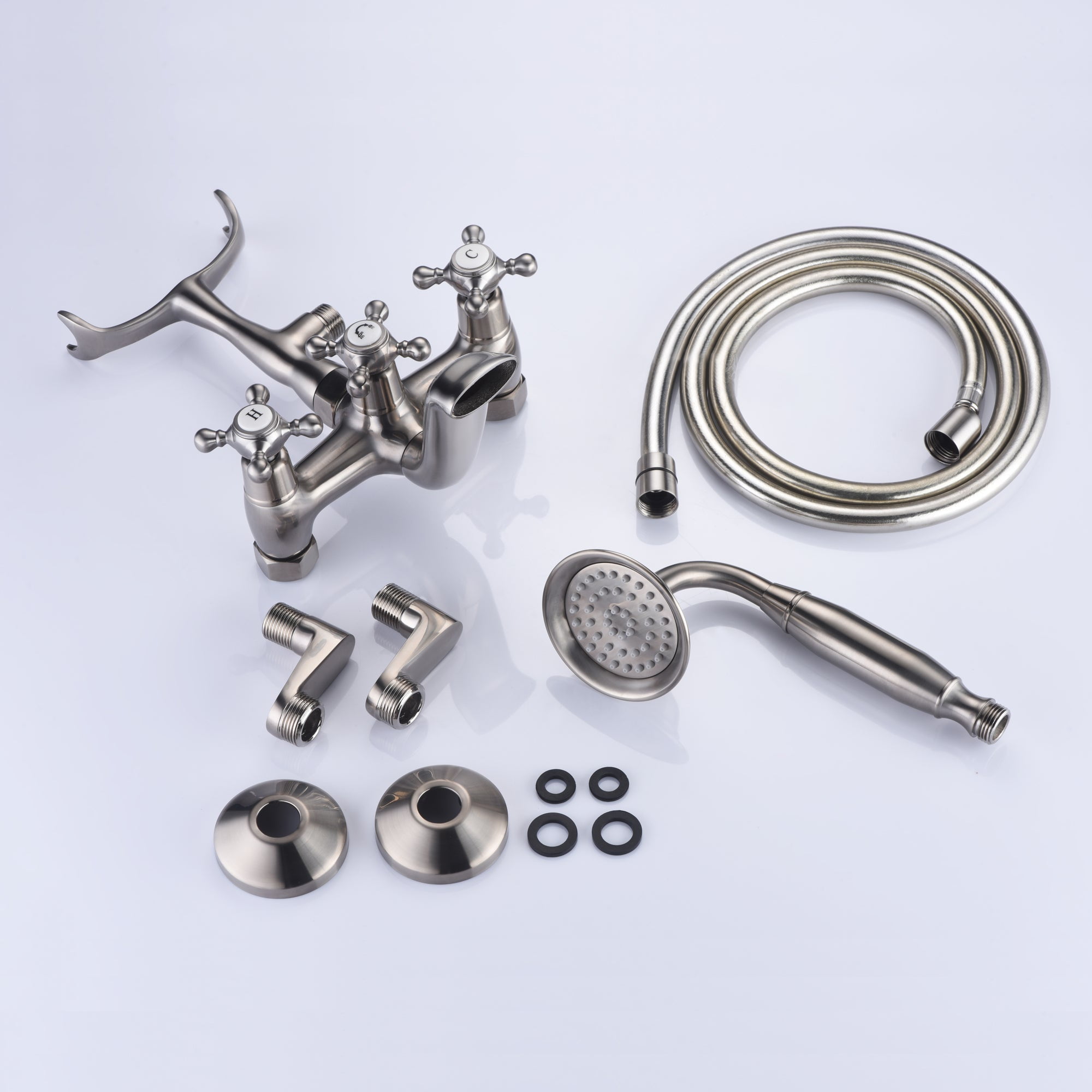 Clawfoot Tub Faucet Brushed Nickel, Bathtub Faucet with Shower