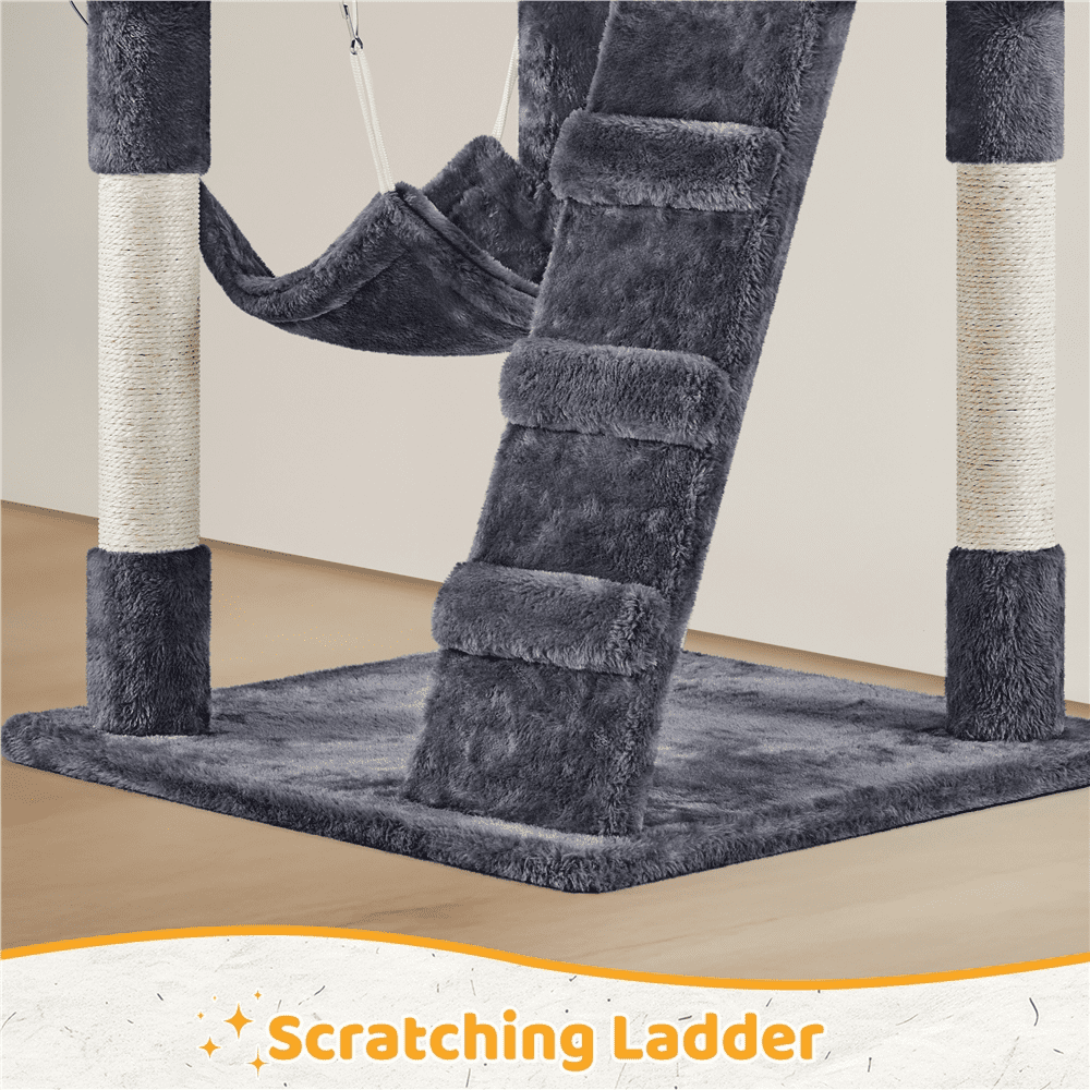 Yaheetech 53.5'' Multilevel Cat Tree Condo with Scratching Post, Dark Gray