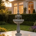 thumbnail image 3 of Alukang 41" Italian Outdoor Water Fountain, 3-Tier Garden Fountains and Waterfall with Pump & Pineapple Finial, Freestanding Resin Waterfall Fountain Feature for Patio,Backyard,Home Decor, Gray, 3 of 8