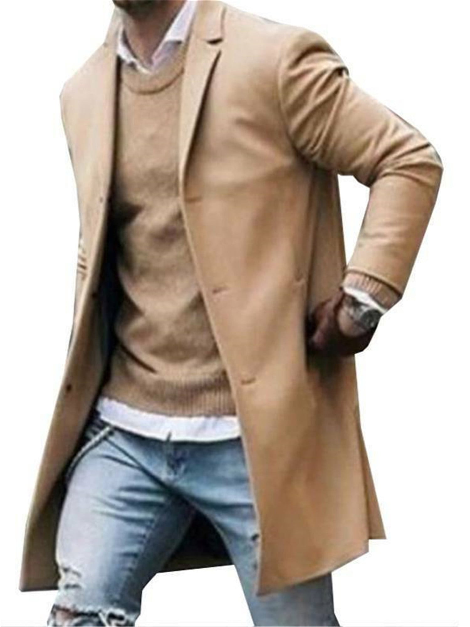 2019 Mes Slim Blazers Long Coats Full Length Sheep Leather Business Coats Jacket 