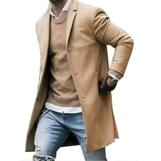 Suanret Mens Trench Coat Single, Is A Trench Coat Business Professional