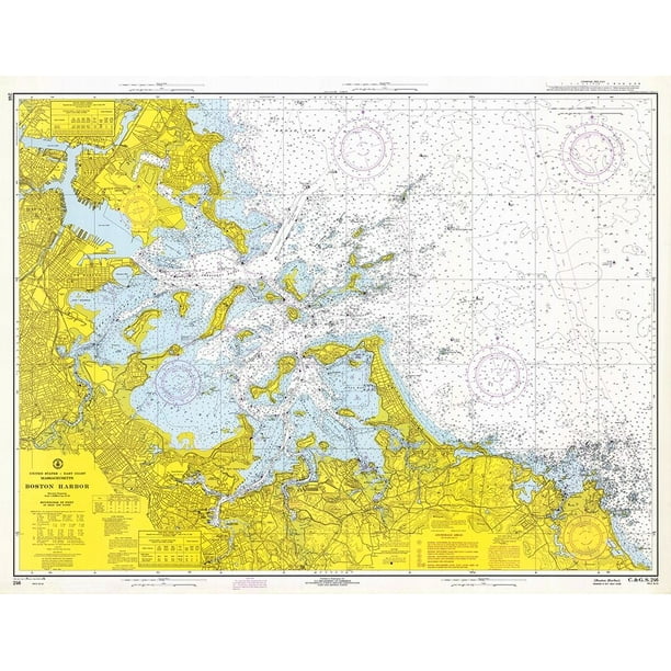 Nautical Chart - Boston Harbor ca. 1970 Poster Print by NOAA Historical ...