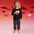 thumbnail image 2 of Gelikeya Kids Girls Valentine's Day Outfit Clothes Set Cute Heart Toddler Long Sleeve Sweatshirt and Pants Set, X01 Black & 8-9 Years, 2 of 5