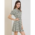 thumbnail image 4 of INSPIRE CHIC Mini Vestido Floral Por Encima De La Rodilla Manga Corta Casual Para Mujer Negro L, 4 of 6