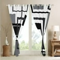thumbnail image 4 of Erosebridal Black White And Grey Window Curtains 42"Wx90"L For Men,Abstract Geometric Blackout Curtains Geometry Square Striped Window Curtains Simple Lines Curtains 2 Panels Modern Bedroom Decor, 4 of 6