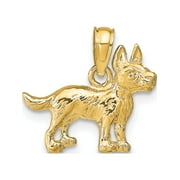 Designer 14K Yellow Gold Terrier Dog Pendant (Length=15) (Width=16) Made In Peru -Jewelry By Sweet Pea Creations