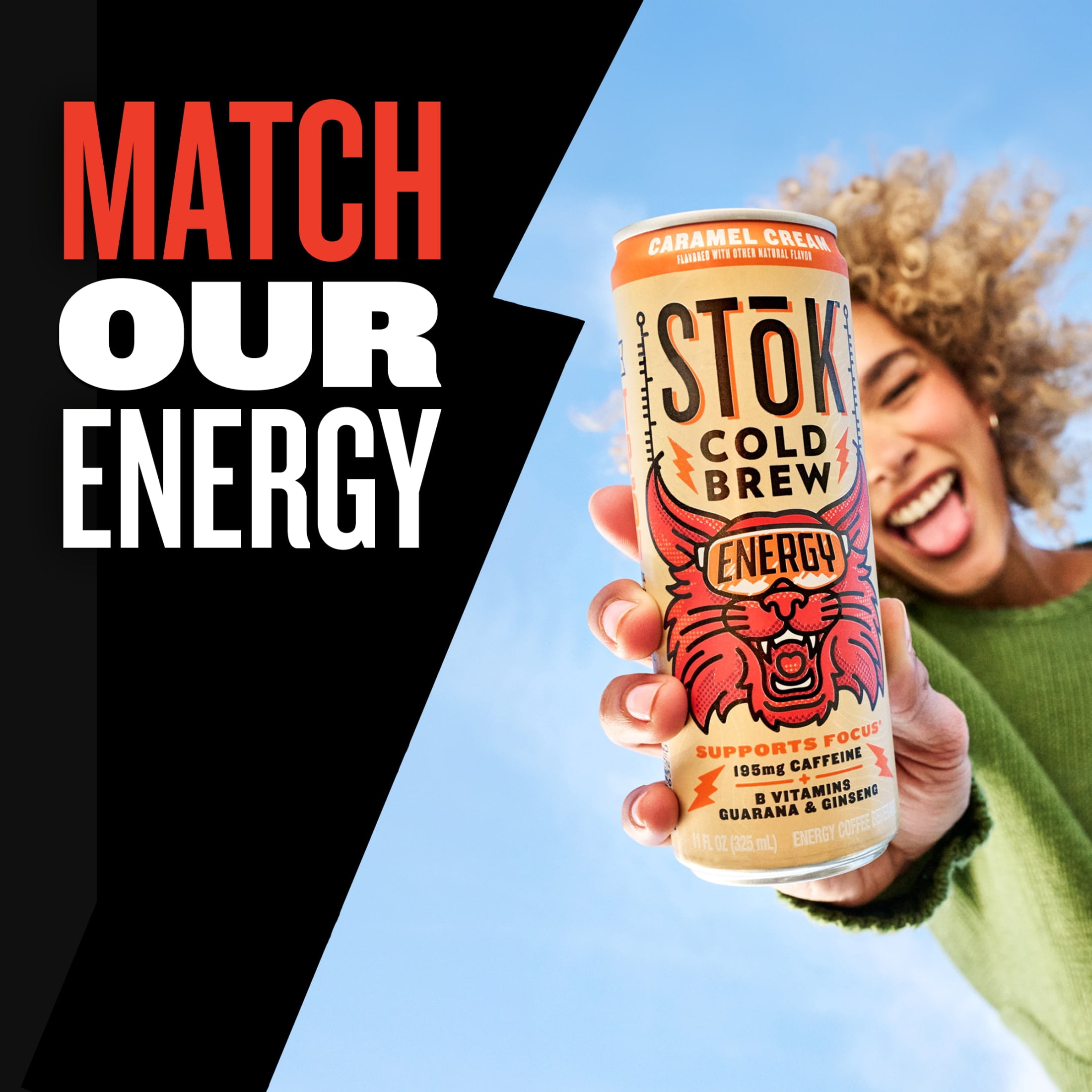 (12 pack) SToK Cold Brew Energy Caramel Cream Canned Coffee Drink, 11 fl oz