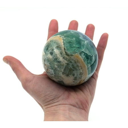 Rainbow Aura Quartz - Rainbow Fluorite Crystal Aura Sphere, 3