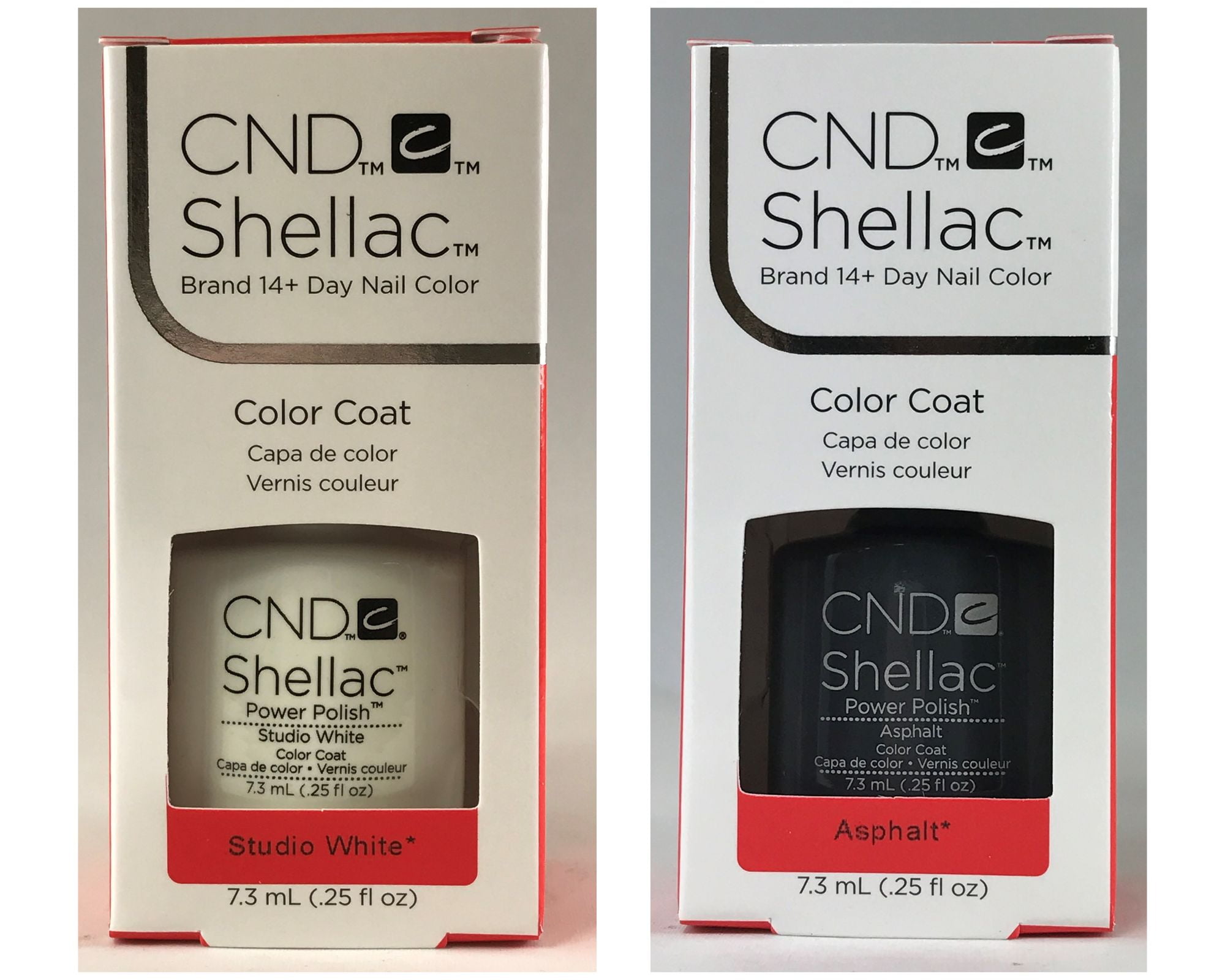 CND Shellac Nail Polish - Studio White + Asphalt