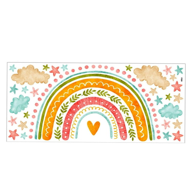 90x40cm colorido Arco Iris pegatina de pared calcomanía pelar y pegar arte Mural decoración de pared para guardería versátil