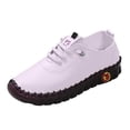 thumbnail image 4 of Modisza Women Leather Loafers Lace Up Walking Sneakers Non Slip Comfortable Walking Shoes Ladies Summer Work Loafer Pink Size 10, 4 of 5