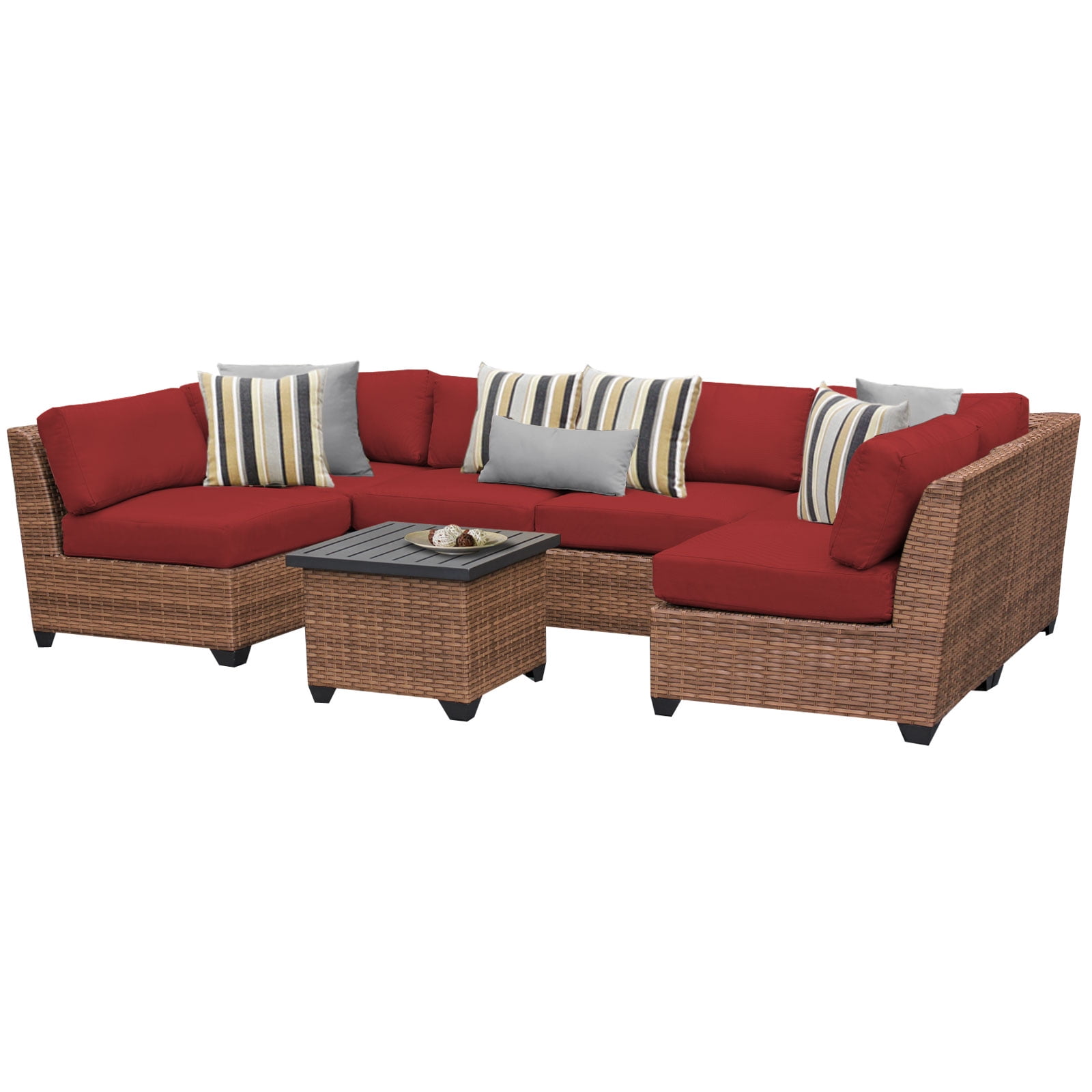 Tuscan 7 Piece Outdoor Wicker Patio Furniture Set 07c