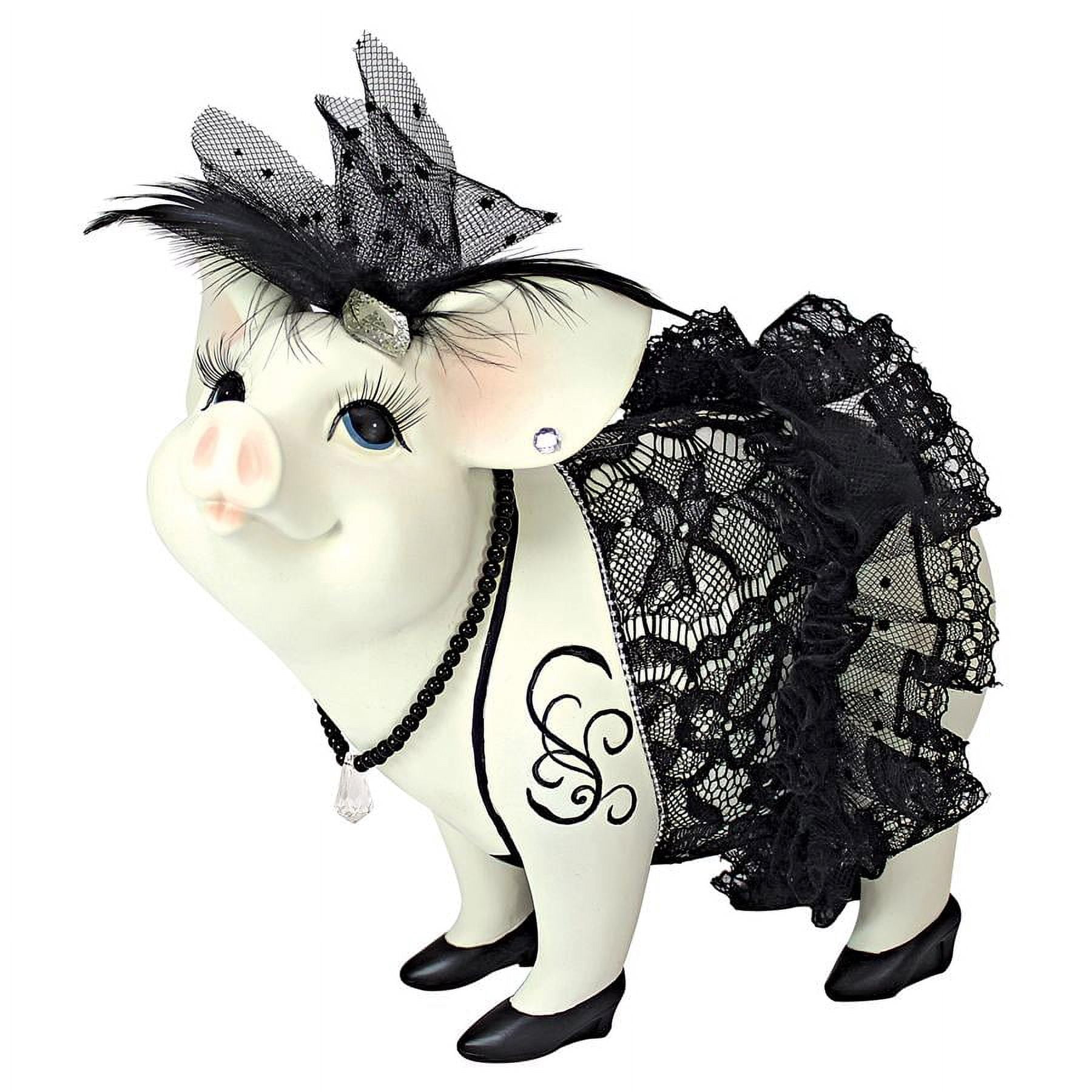 Design Toscano QS2810 Statue de Porc en Dentelle et Saindoux, Finition Couleur