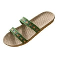thumbnail image 1 of B91xZ Funny Slides for Women Glitter Rhinestone Strap Open Toe Flat Sandals Sparkle Slide Slippers,Green 6.5, 1 of 5