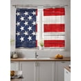 thumbnail image 4 of Retro American Flag Sheer Curtains 2 Panels Set Independence Day Star Line Wood Grain Lihgt Filtering Rod Pocket Voile Drape, Semi Sheer Window Curtains for Bedroom Living Room, 52"x72", 4 of 5